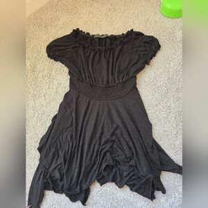 NWOT Foxblood Poppy Handkerchief Dress S Black No Restock